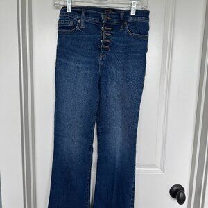 Banana Republic cropped bootcut jeans. Button fly closure. Dark Wash. Size 25/0